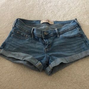 Low rise denim shorts